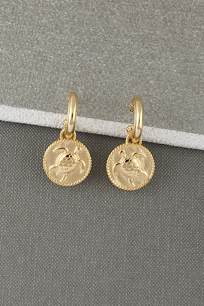 Reversible Hoop Earring 18K Gold Plate