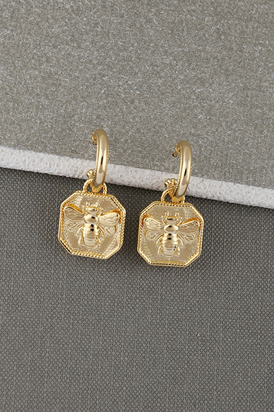 Reversible Hoop Earring 18K Gold Plate