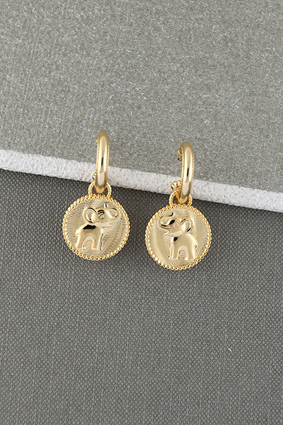 Charm Reversible Hoop Earring 18K Gold Plate