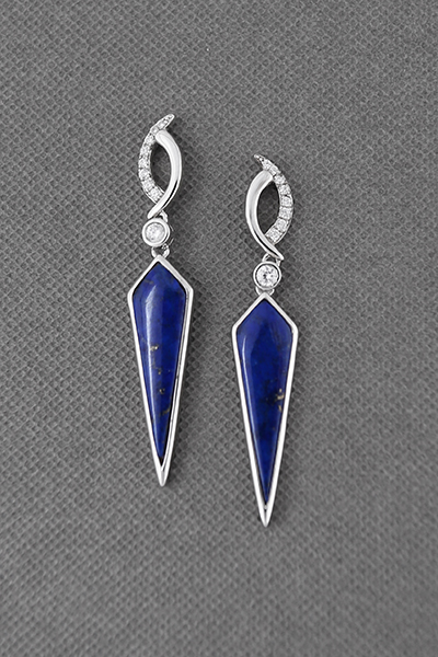 Long Pendulum Lapis Dangle Earring