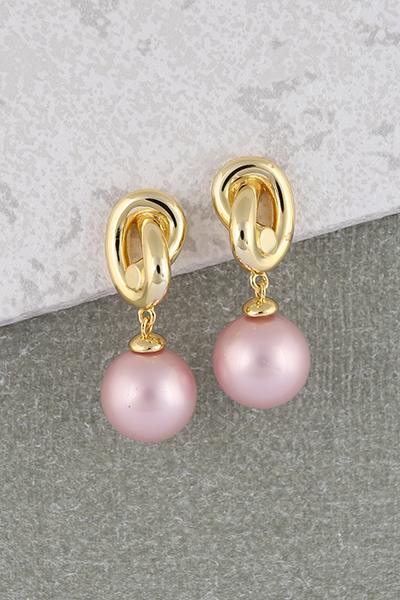 Shell Pearl Beadrop Earring 18K Gold Plate