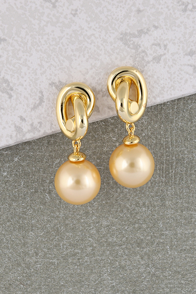 Shell Pearl Beadrop Earring 18K Gold Plate