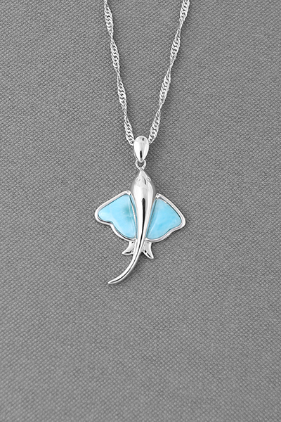 Stingray Silver Larimar Pendant