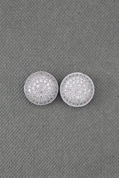 Dome CZ-Paved Silver Stud