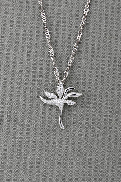 Bird Of Heaven CZ-Paved Silver Pendant