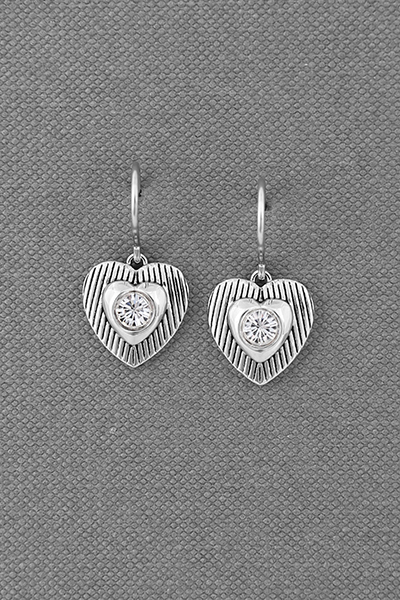 Double Heart Drop Dangle Earring Swarovski