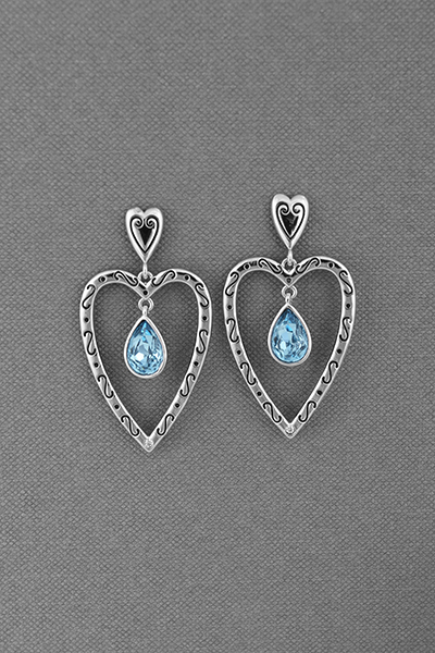 Vibrant Heart Swarovski Crystal Earring