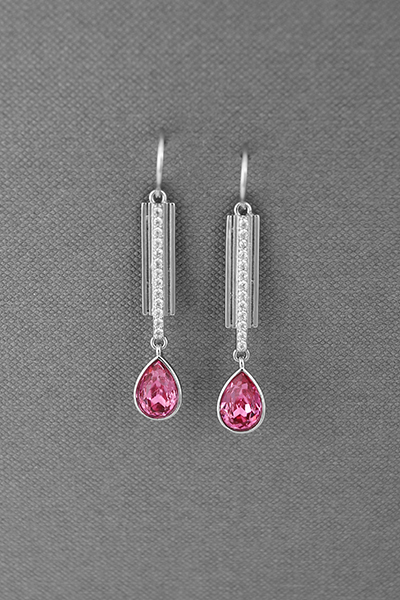 Linear Swarovski Crystal Dangle Earring