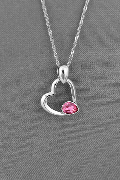 Open Heart Pendant In Swarovski Crystal