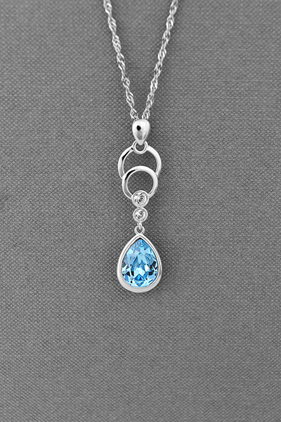 Double Ring Design Swarovski Pendant Chain