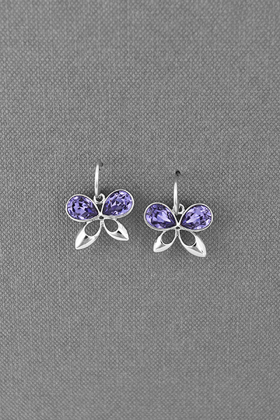 Cute Butterfly Swarovski Crystal Dangle Earring