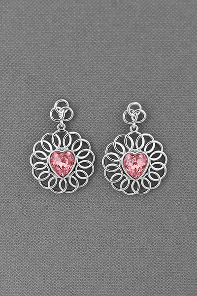 Multifoil Circles Dangle Earring In Swarovski Crys