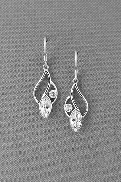 Wireframe Marquise Swarovski Dangle Earring