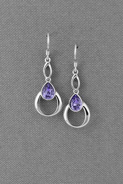 Double Drop Dangle Earring In Swarovski Crystal