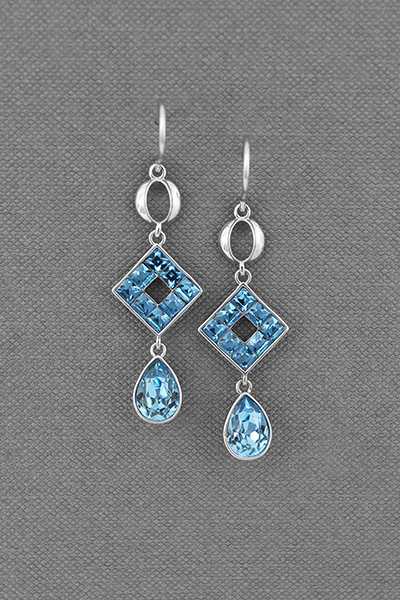 Beautiful Swarovski Crystal Rhodium Plated Earring