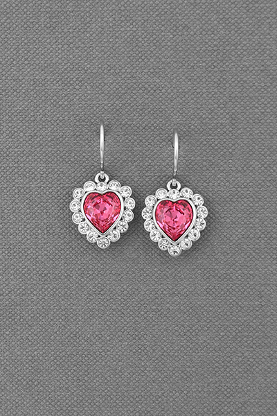 Sparkling Heart Shape Swarovski Crystal Earring