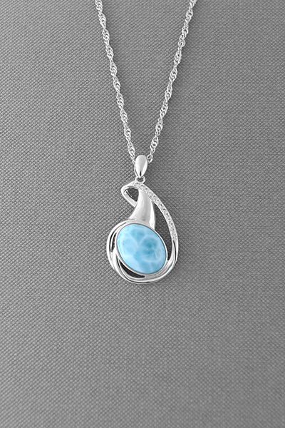 Decent Silver Larimar Pendant