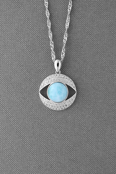 'Evil Eye' Larimar Silver Pendant