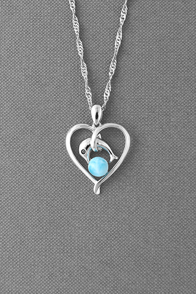 Larimar Pendant The Love To Sealife Dolphin