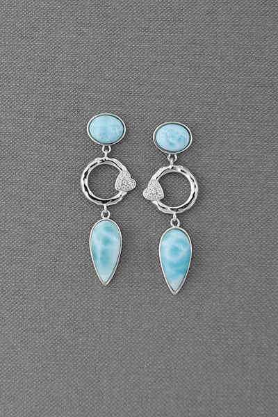 Larimar Silver Stud Earring