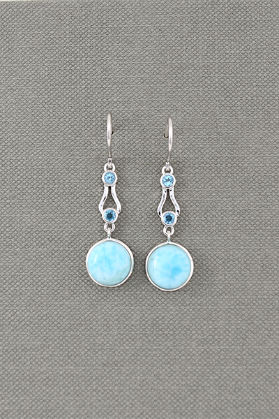 Long Dangly Larimar Hook Earring