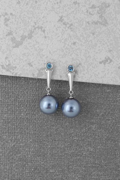 Design Of Silver Stick Shell Pearl Drop Earring