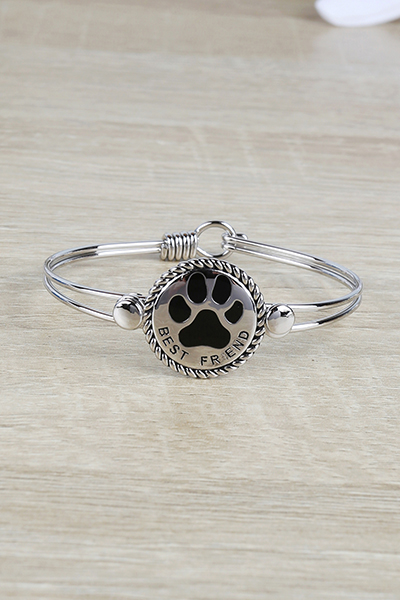 Lovely Dog Paw Bangle Bracelet