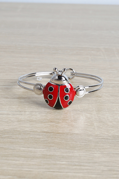 Impressive Beautiful Ladybug Bangle Bracelet