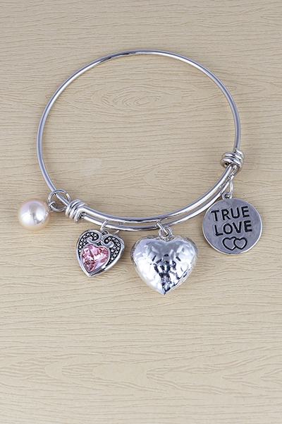 Expandable Bracelet Of  Hearts with True Love