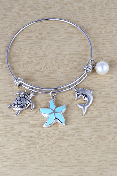 Expandable Marine Animals Charm Bracelet