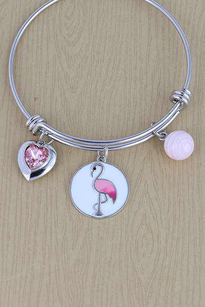 Expandable Bracelet Fabulous Flamingo Main Charm