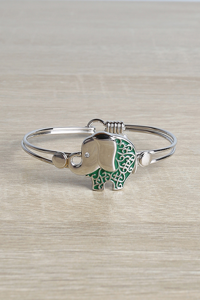 Elephant Design Bangle Bracelet