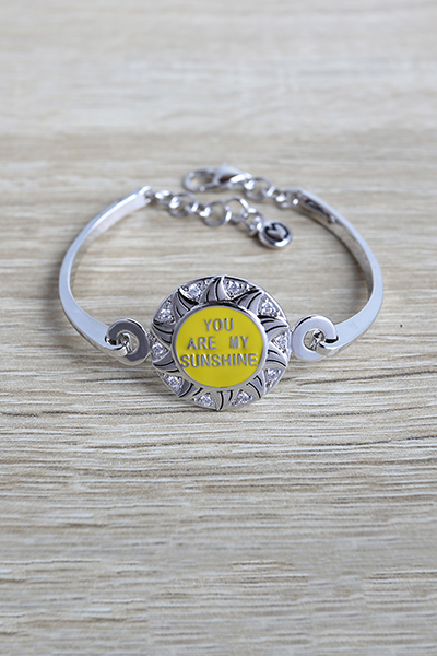 Shiny Sunrise Disc Design Chain Bracelet