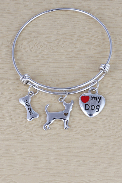 Love My Dog Charms Bracelet