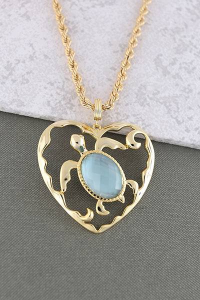 Love Ocean Turtle Pendant With Chain